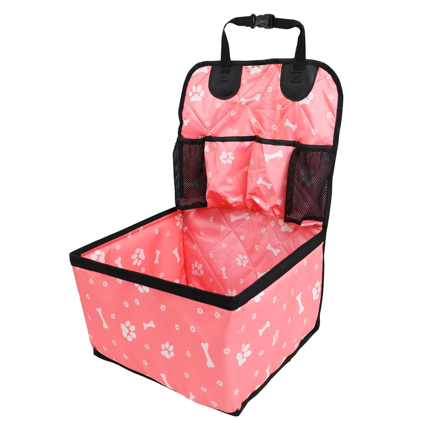 Pet car seat with storage
