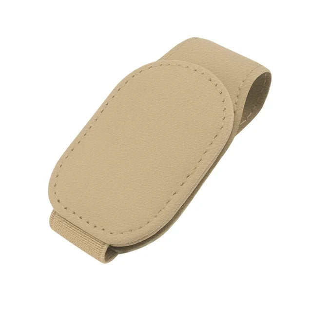 Magnetic Leather Car Sunglasses Holder