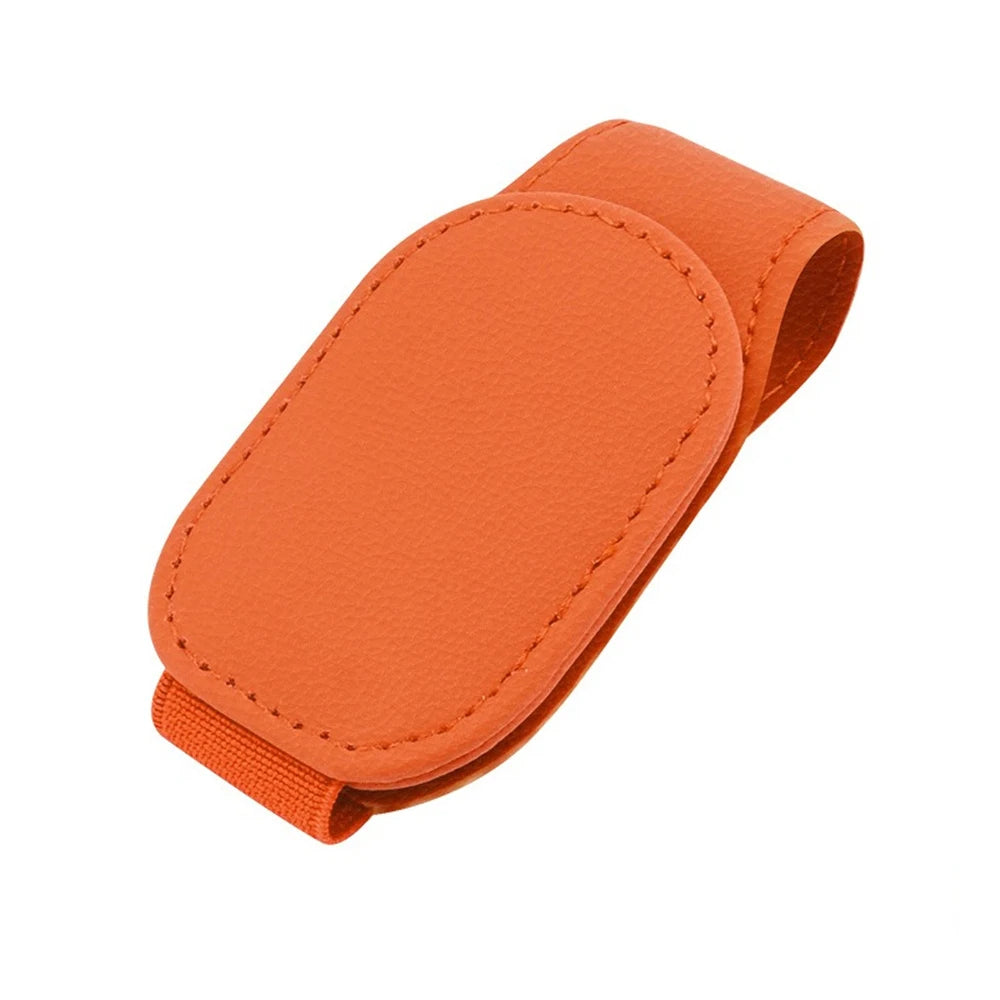 Magnetic Leather Car Sunglasses Holder