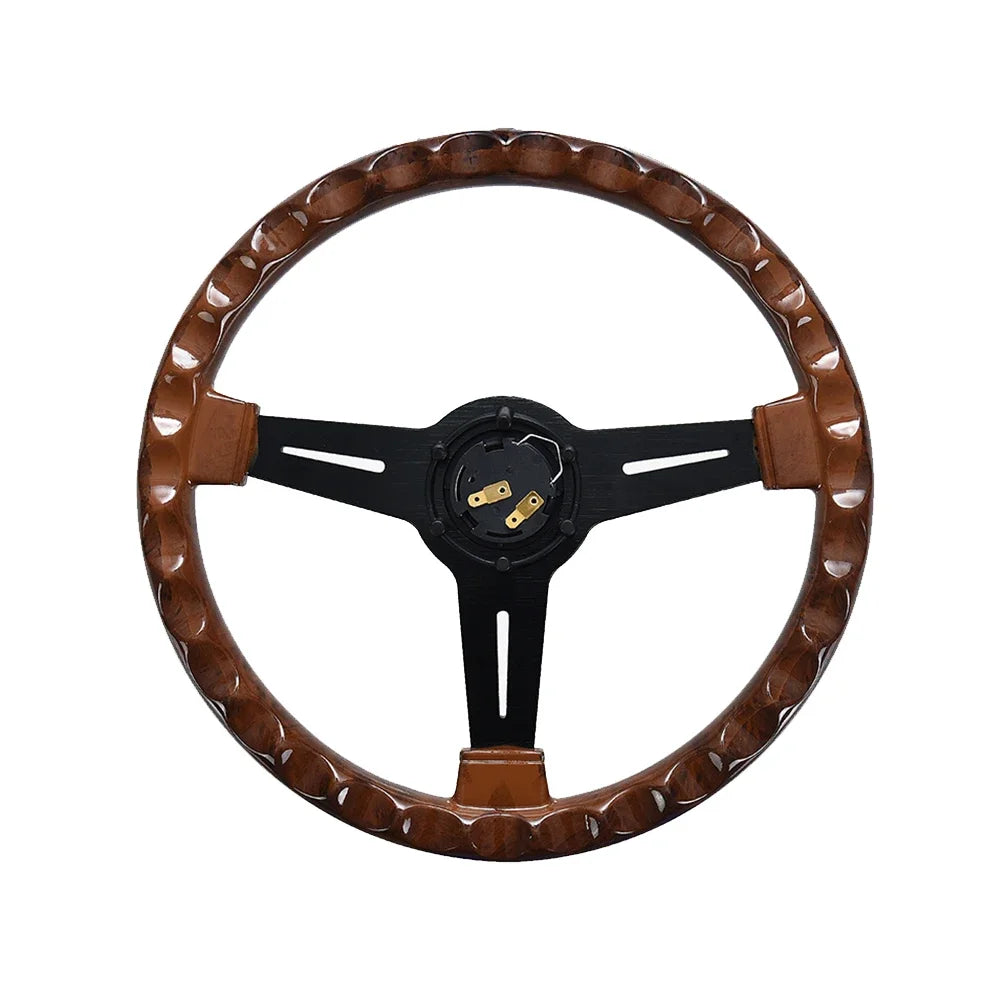 Retro wooden racing steering wheel