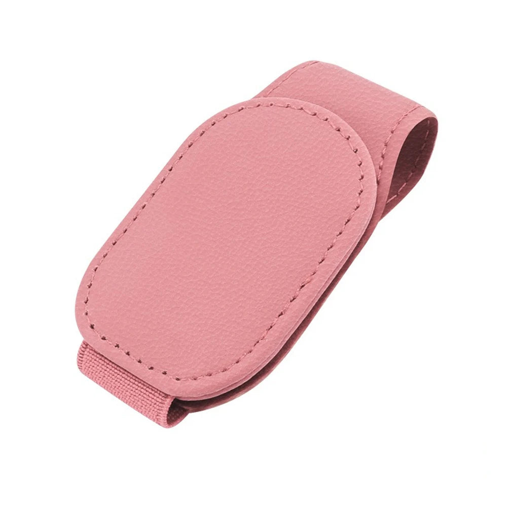 Magnetic Leather Car Sunglasses Holder