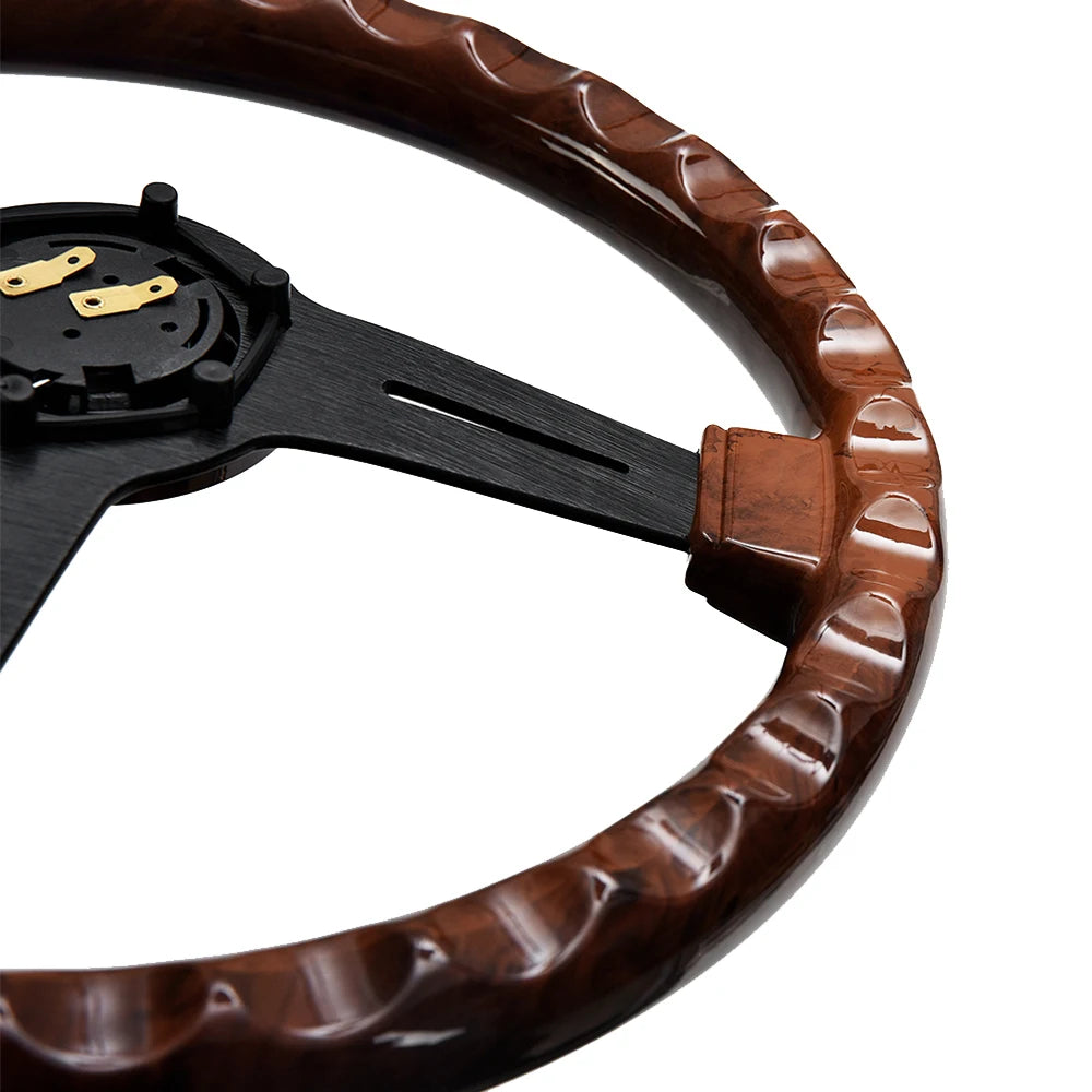 Retro wooden racing steering wheel