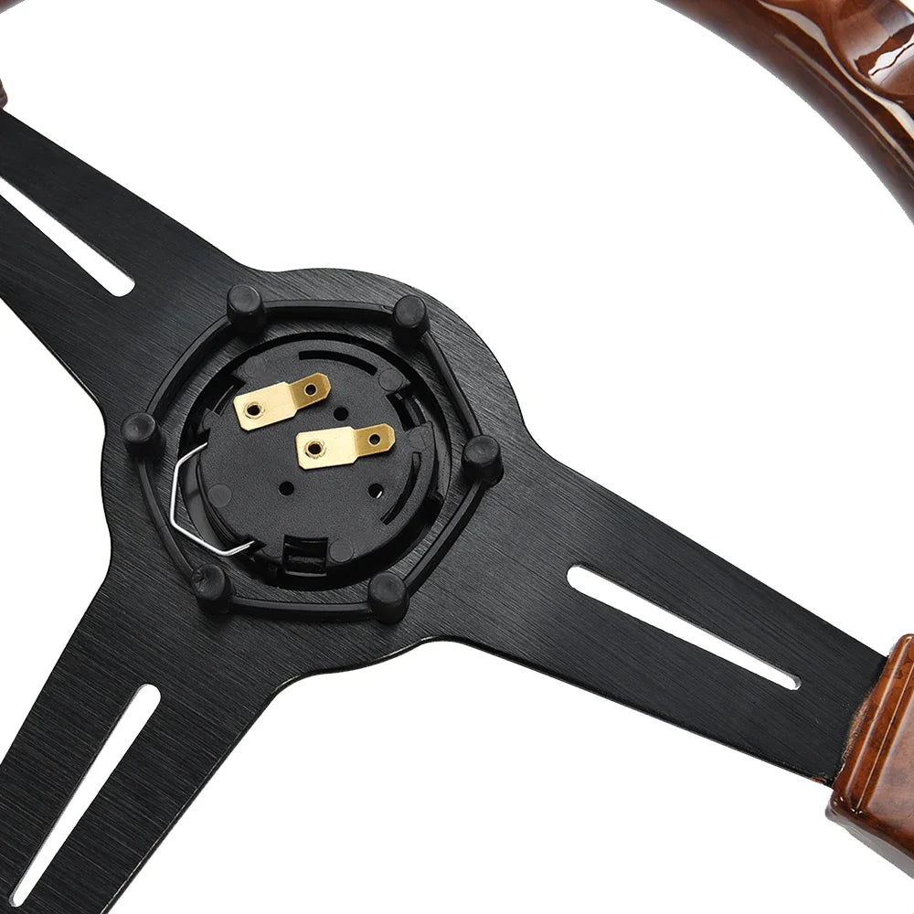 Retro wooden racing steering wheel