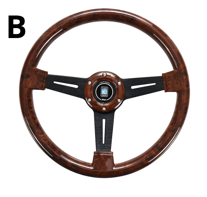 Retro wooden racing steering wheel
