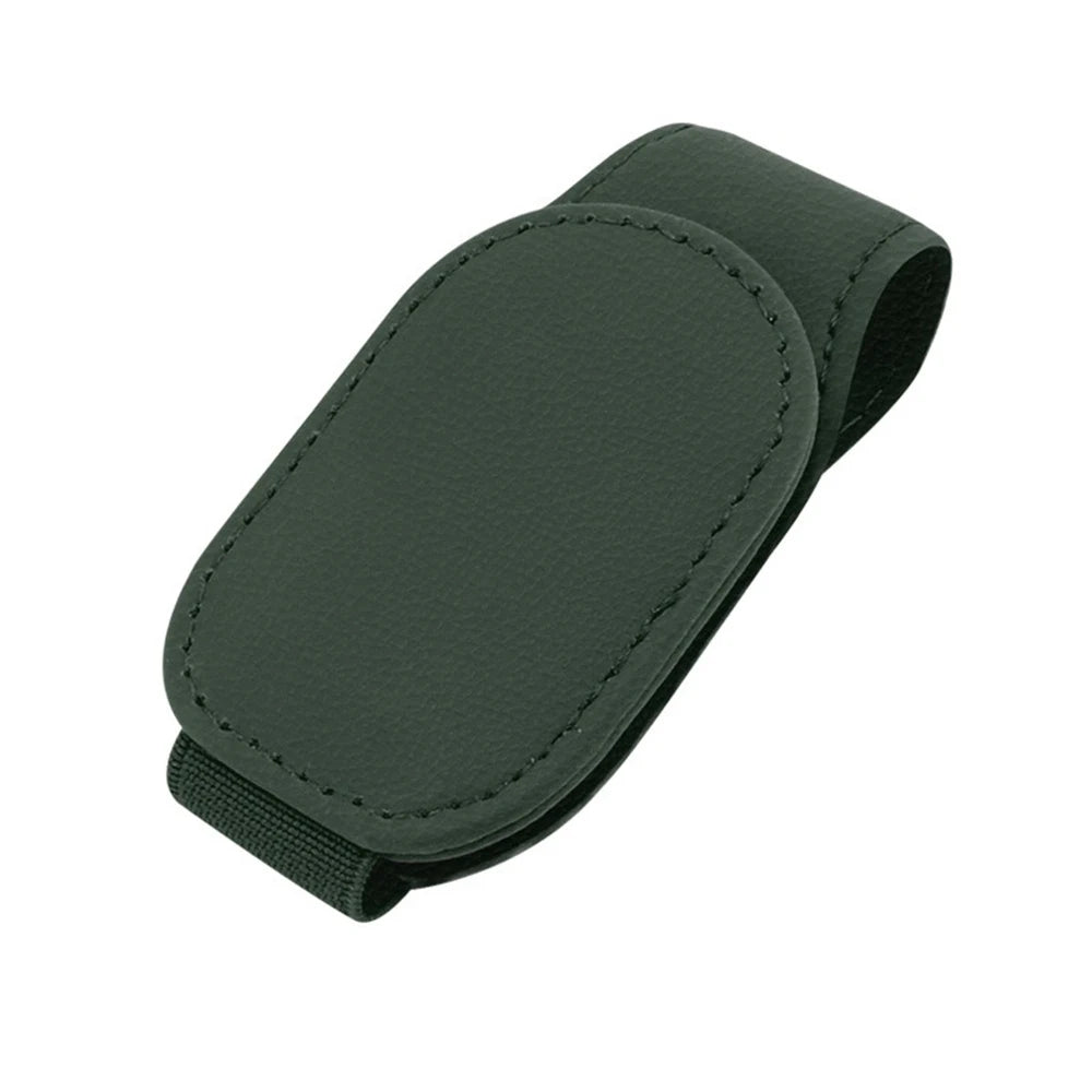 Magnetic Leather Car Sunglasses Holder