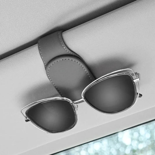 Magnetic Leather Car Sunglasses Holder