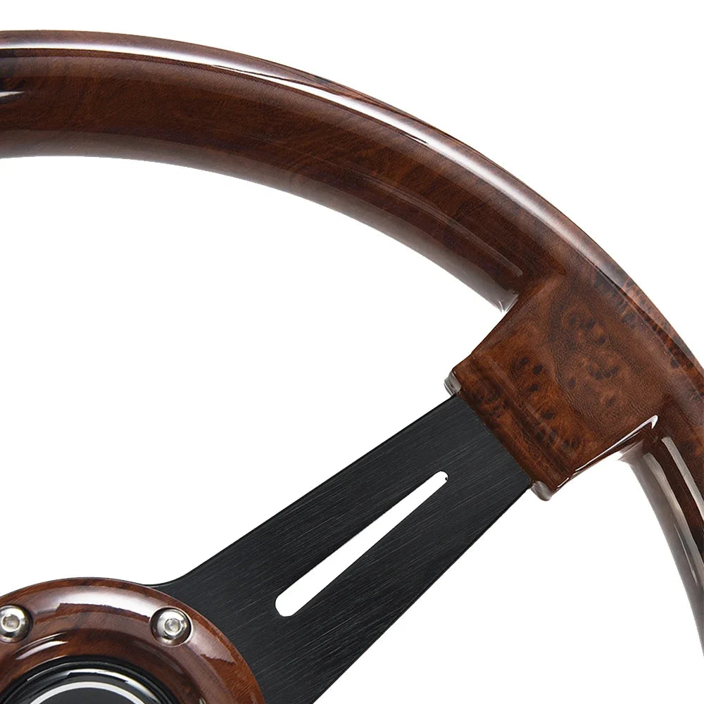 Retro wooden racing steering wheel