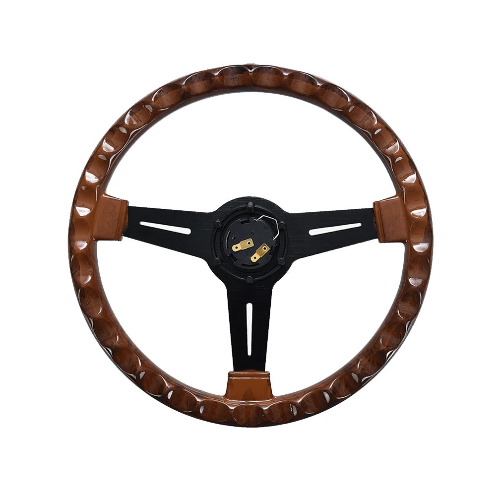Retro wooden racing steering wheel