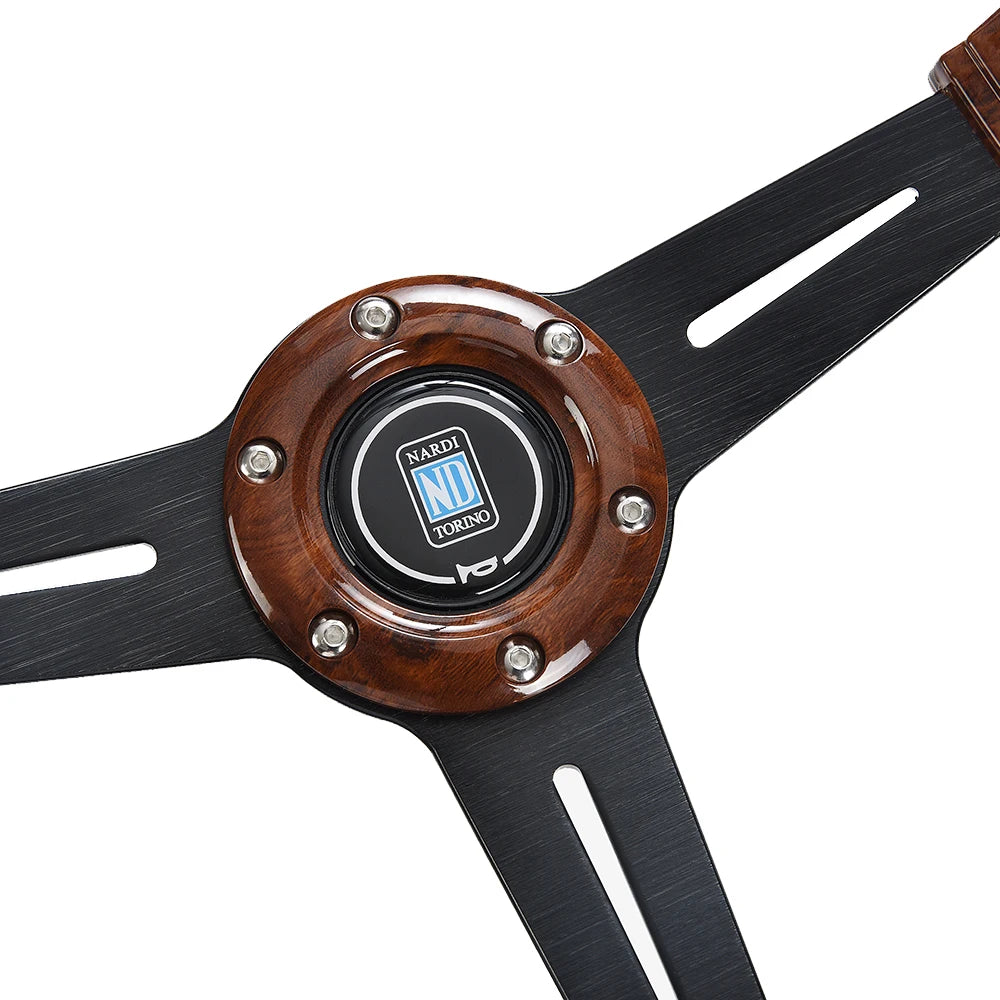 Retro wooden racing steering wheel